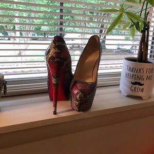 Christian Louboutin multi color python pumps size 40 (size 10)